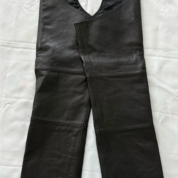 Men’s XL Easy Rider Black Leather Chaps - Picture 5 of 8